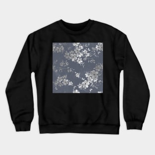 Dark Gray Floral Pattern Crewneck Sweatshirt